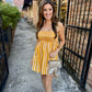 Huddle Striped Smocked Mini Dress- Butter Yellow