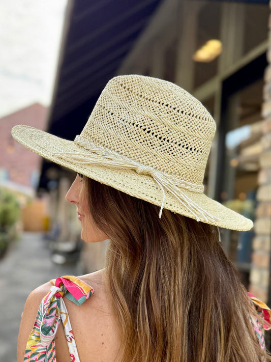 Braided Rope Straw Hat- Ivory