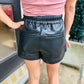 Gina Faux Leather Shorts- Black