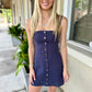 Sariah Button-front Linen Mini Dress
