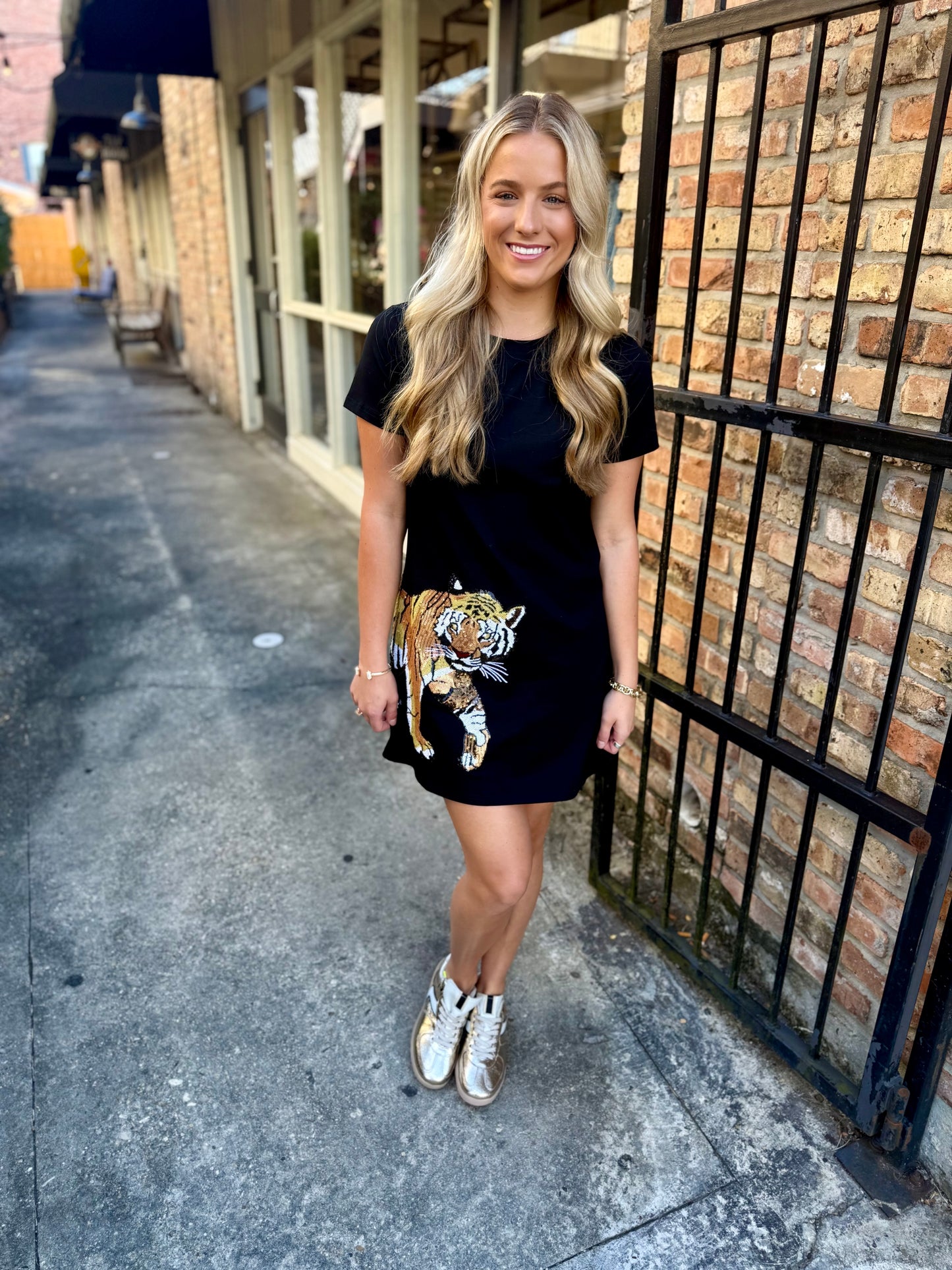 Tiger Wrap Around Dress- Black