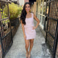 Gabrielle Linen Scalloped 2 PC Set- Mauve