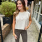 Statuesque Shirred Tank- Cream