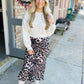 Leopard Mid-Rise Midi Skirt