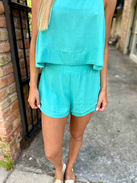 Hallie Shorts- Turquoise