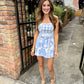 Pattaya Belted Romper- Sky Blue