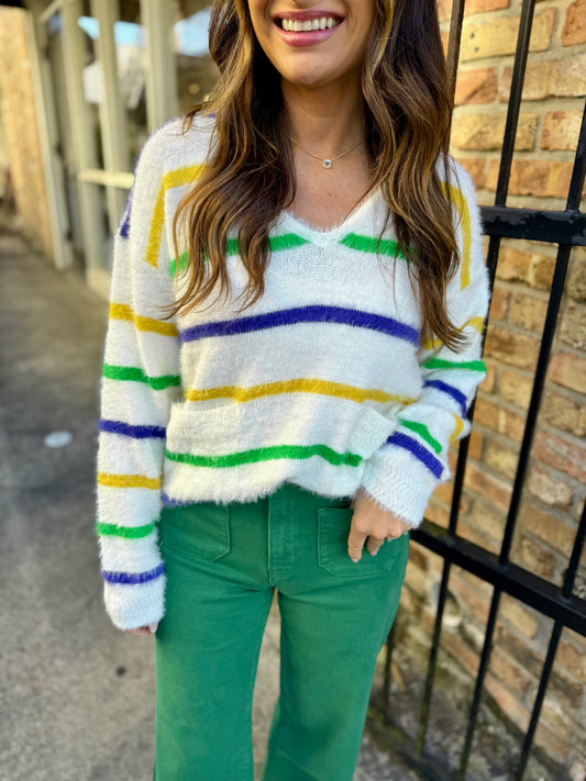 Hardy MG Stripe V-Neck Sweater