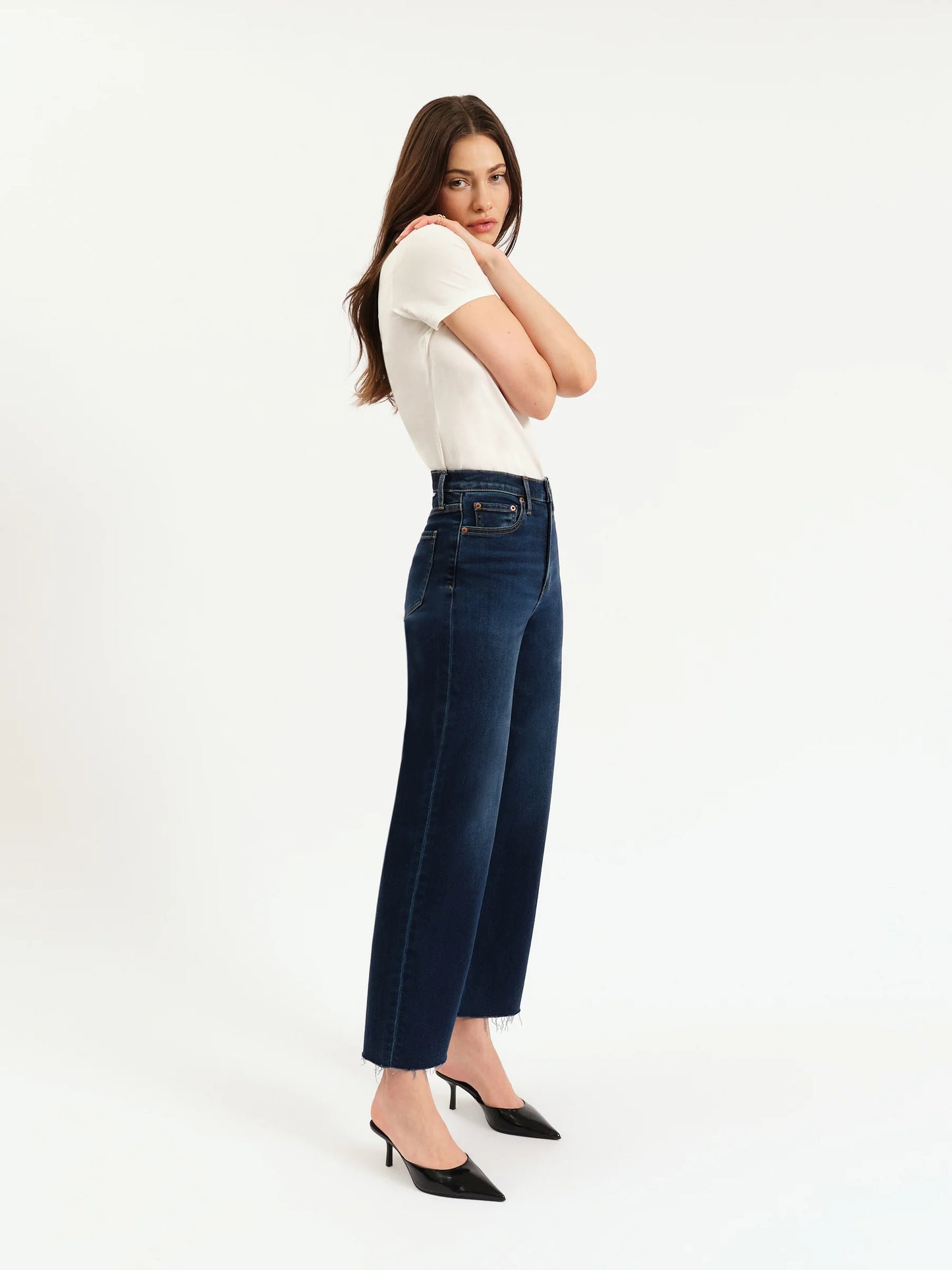 Pleaser High Rise Wide Ankle Denim- Magic Hour