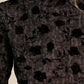 Semi Transparent Floral Top-Black