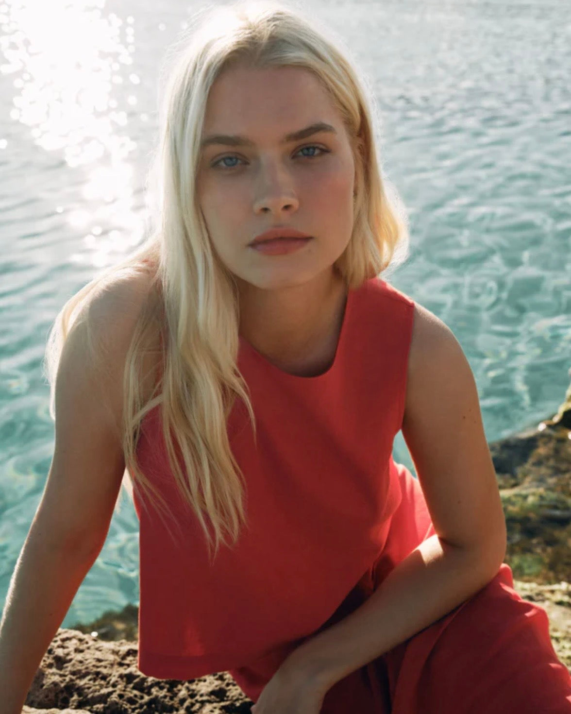 Z Supply Sloane Linen Tank- Chili Pepper