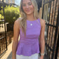 Chad Boatneck Peplum- Purple