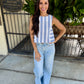 Darby Striped Top- Navy