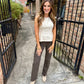 Peplum Shell Top- Cream