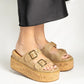 Lucinda Flatform Sandal- Natural Woven