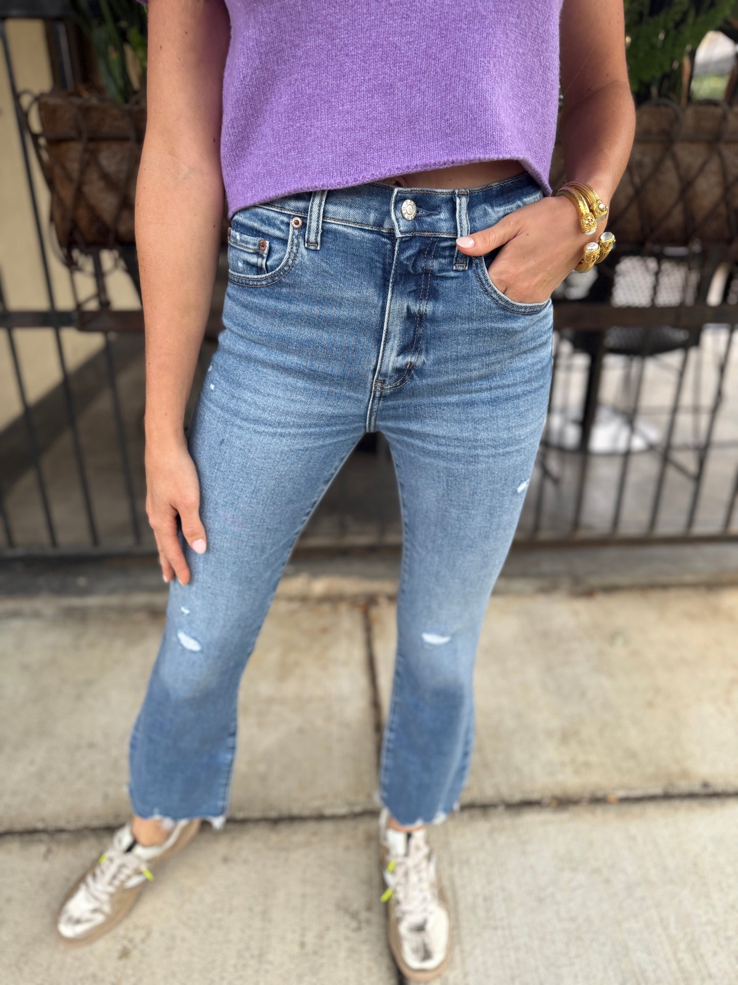 Shy Girl Crop Flare- Wide Awake Denim