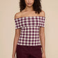Illa Off Shoulder Top - Plum Cream