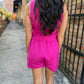 Roy Linen Halter Vest- Fuchsia