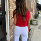 Letlow Textured Top- Red