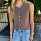Z Supply Syd Sweater Vest- Pebble Coast