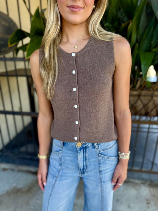 Z Supply Syd Sweater Vest- Pebble Coast