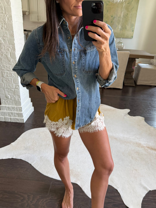 Moore Denim Top- River