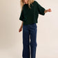 Fallow Flared Sweater Top- Green