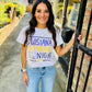 Louisiana Saturday Night Tee- Lavender