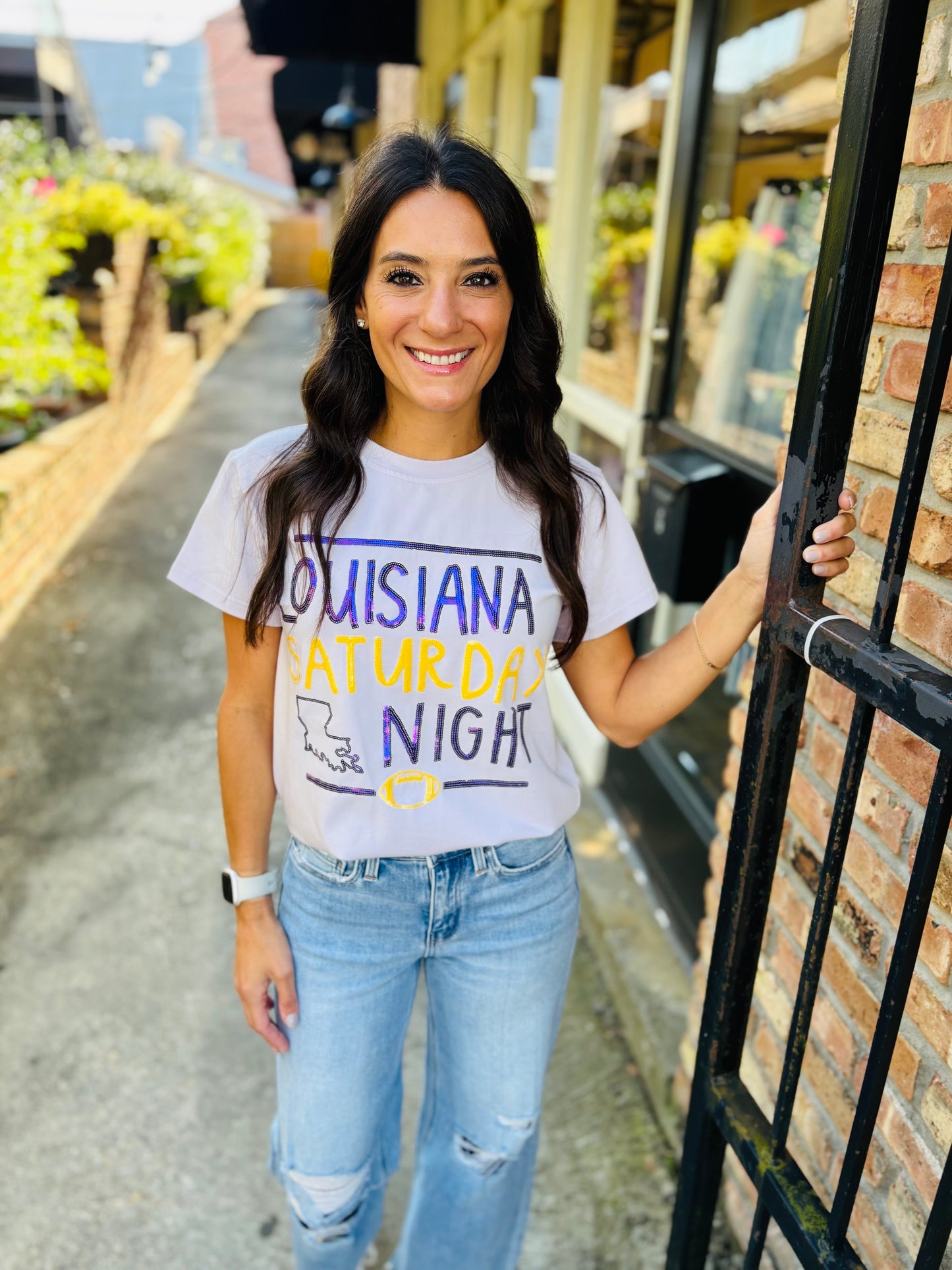 Louisiana Saturday Night Tee- Lavender