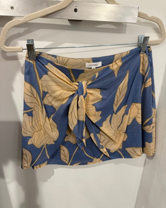 Z Supply Lorna Bloom Mini Skirt- Lake Blue