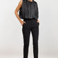 Amour Pleated Bubble Hem Top- Black