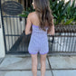 Margot Romper Wrap Overlay- Purple/White