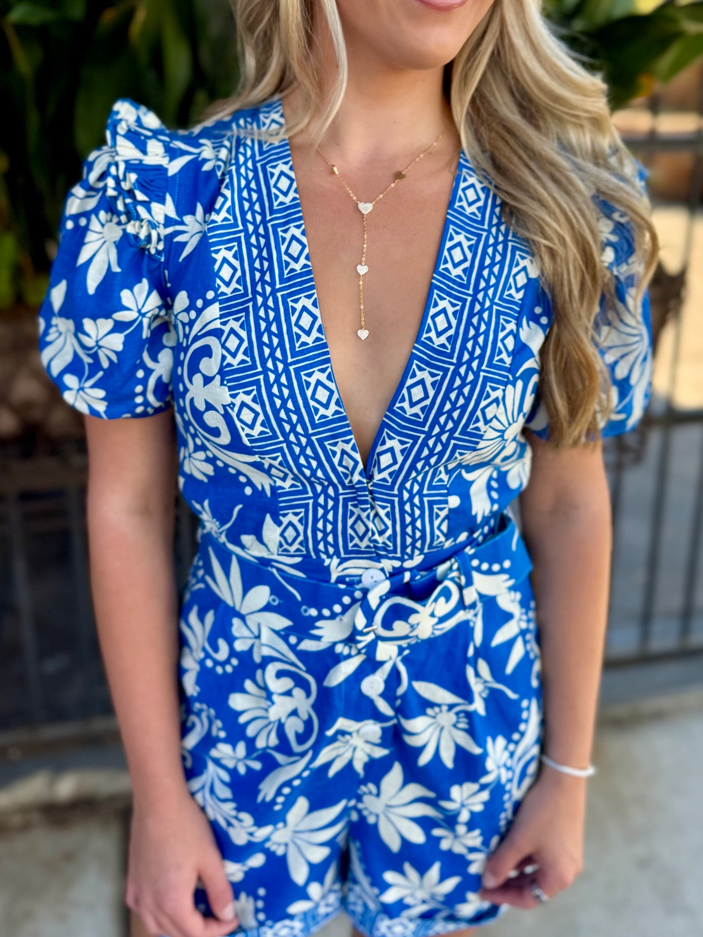 Amara Floral Puff Sleeve Romper