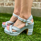 Adelaide Platform Heels- Denim