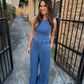 FP Mineral Washed 2 PC Pants Set- Navy