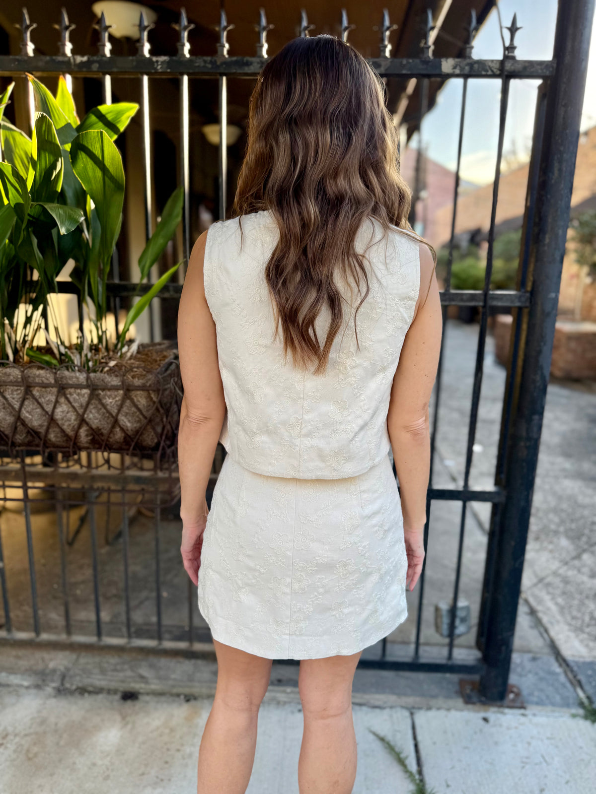 Garden Party Embroidered Top- Ecru
