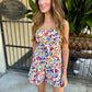 Kelly Garden Strapless Belted Romper