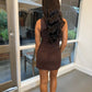 Dooley Boat Neck Romper- Dark Suede