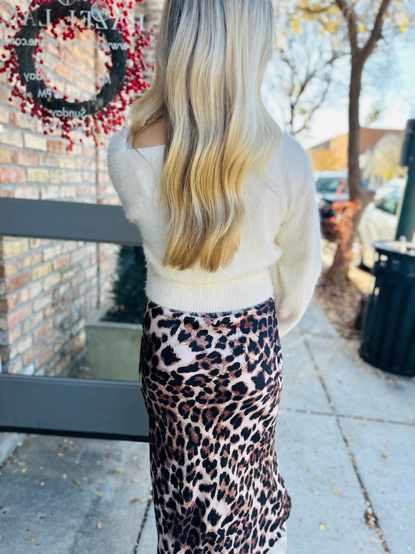 Leopard Mid-Rise Midi Skirt