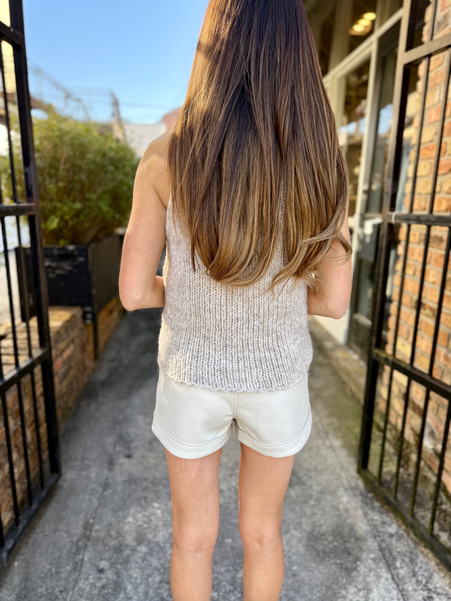 Campo Faux Leather Shorts- Cream
