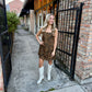 Tiger Print Square Shift Dress