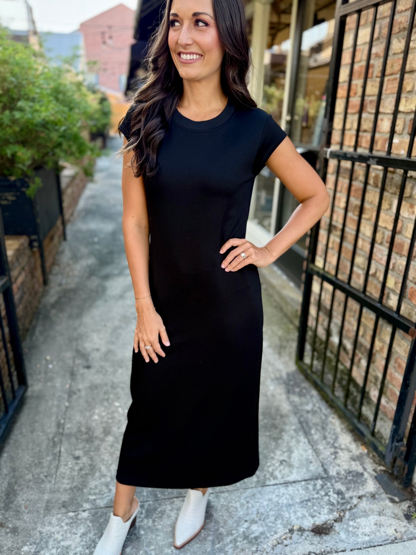 Katina Cap Sleeve Maxi- Black