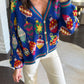 Jeweled Ornament Cardigan- Blue