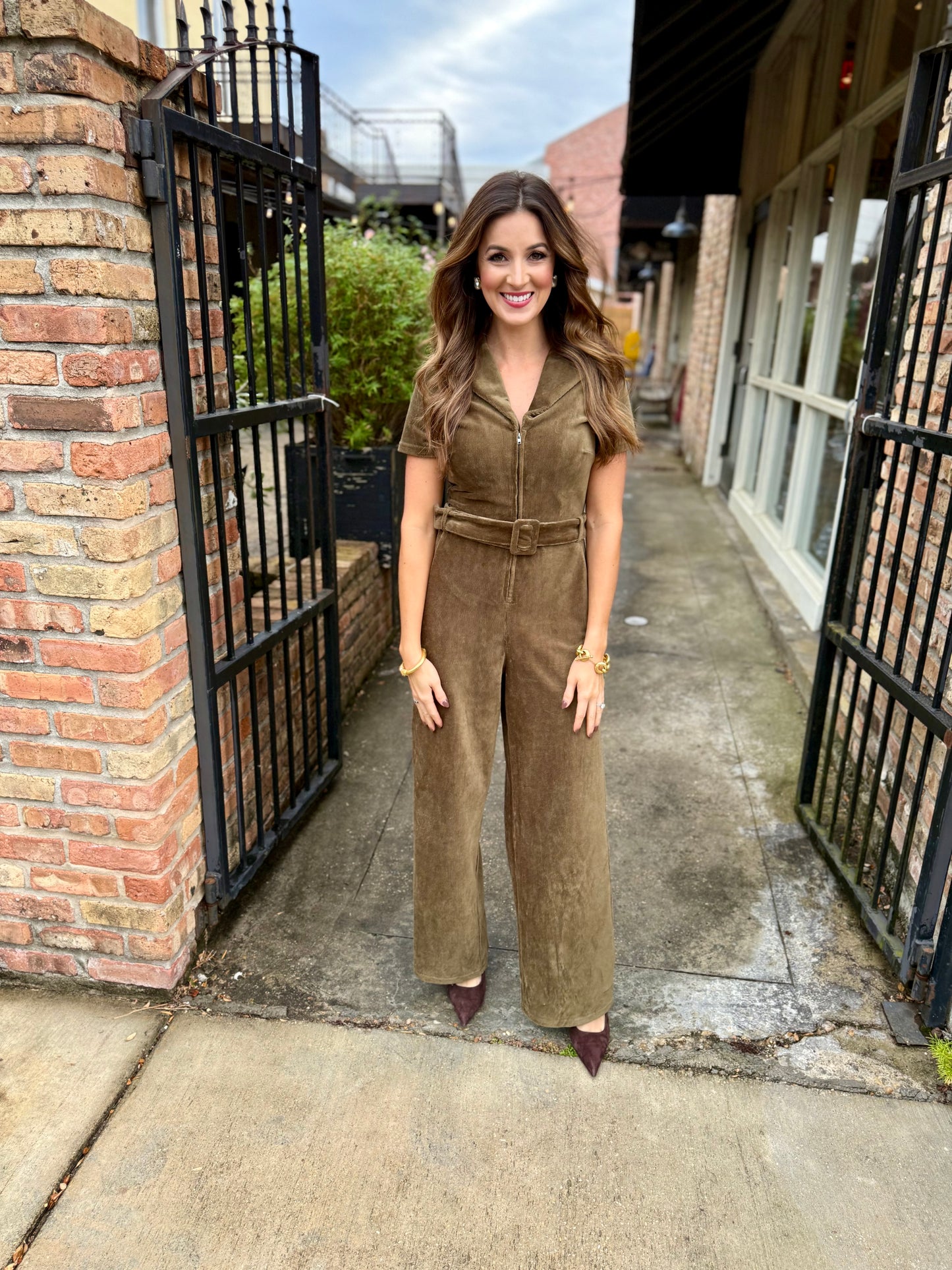 Morrison Corduroy Jumpsuit- Olive
