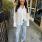 Vista Button Down Top- White