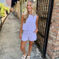 Garrett Gingham Top- Lavender/White