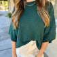 Fallow Flared Sweater Top- Green