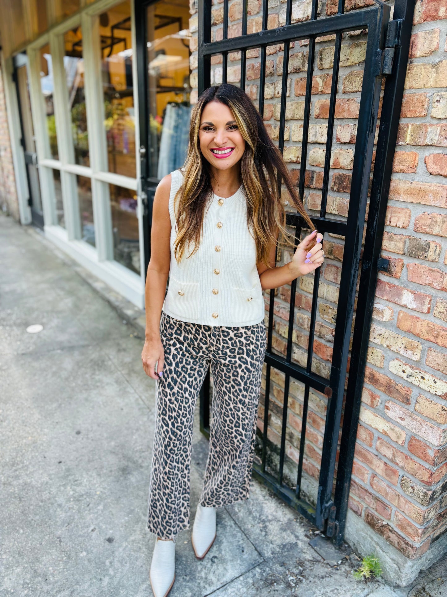 Aliya Sweater Top- Cream