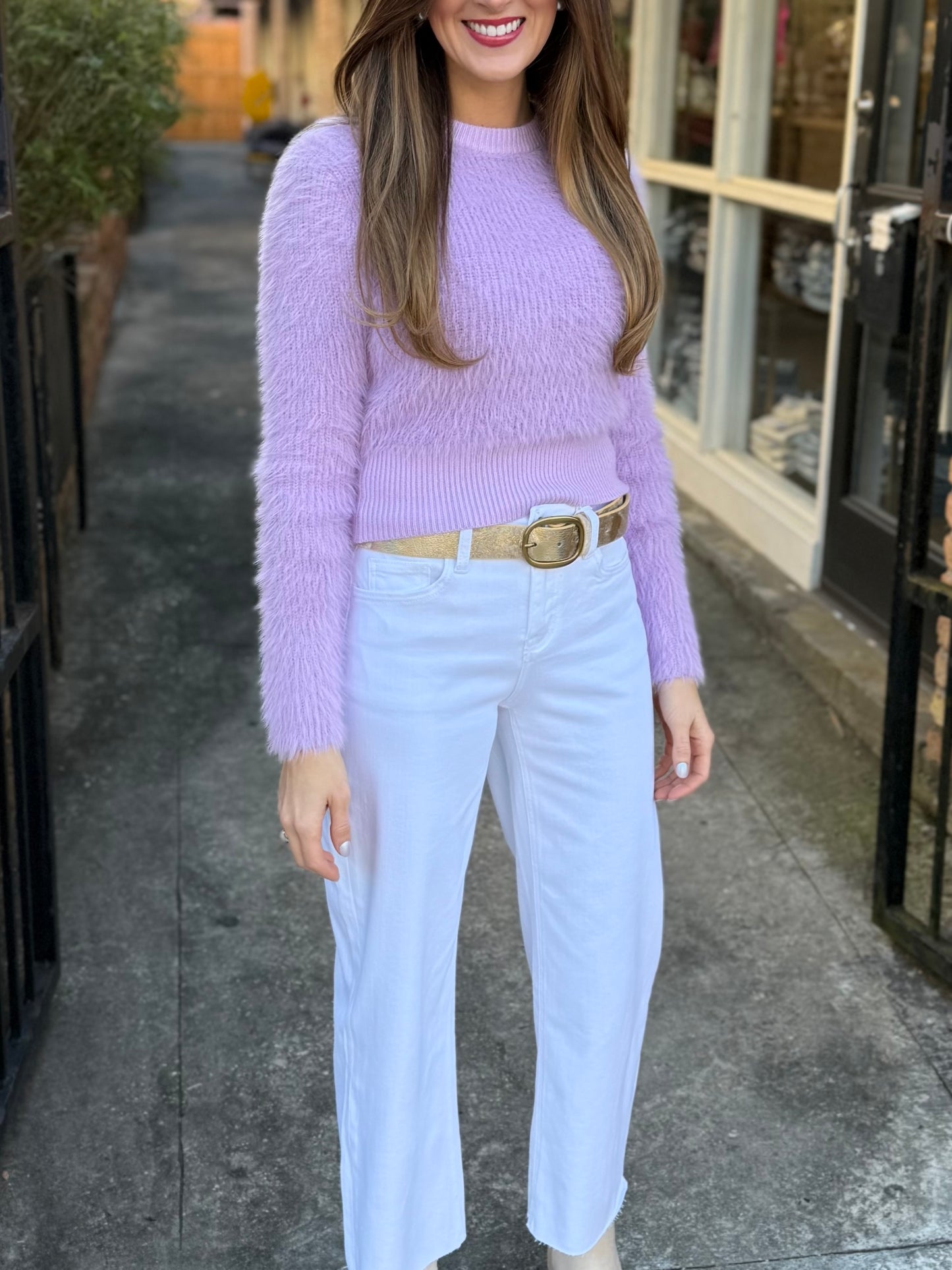 Olivia (Optic White) HR Wide Leg Denim