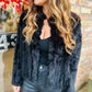 Liliana Faux Fur Jacket- Black