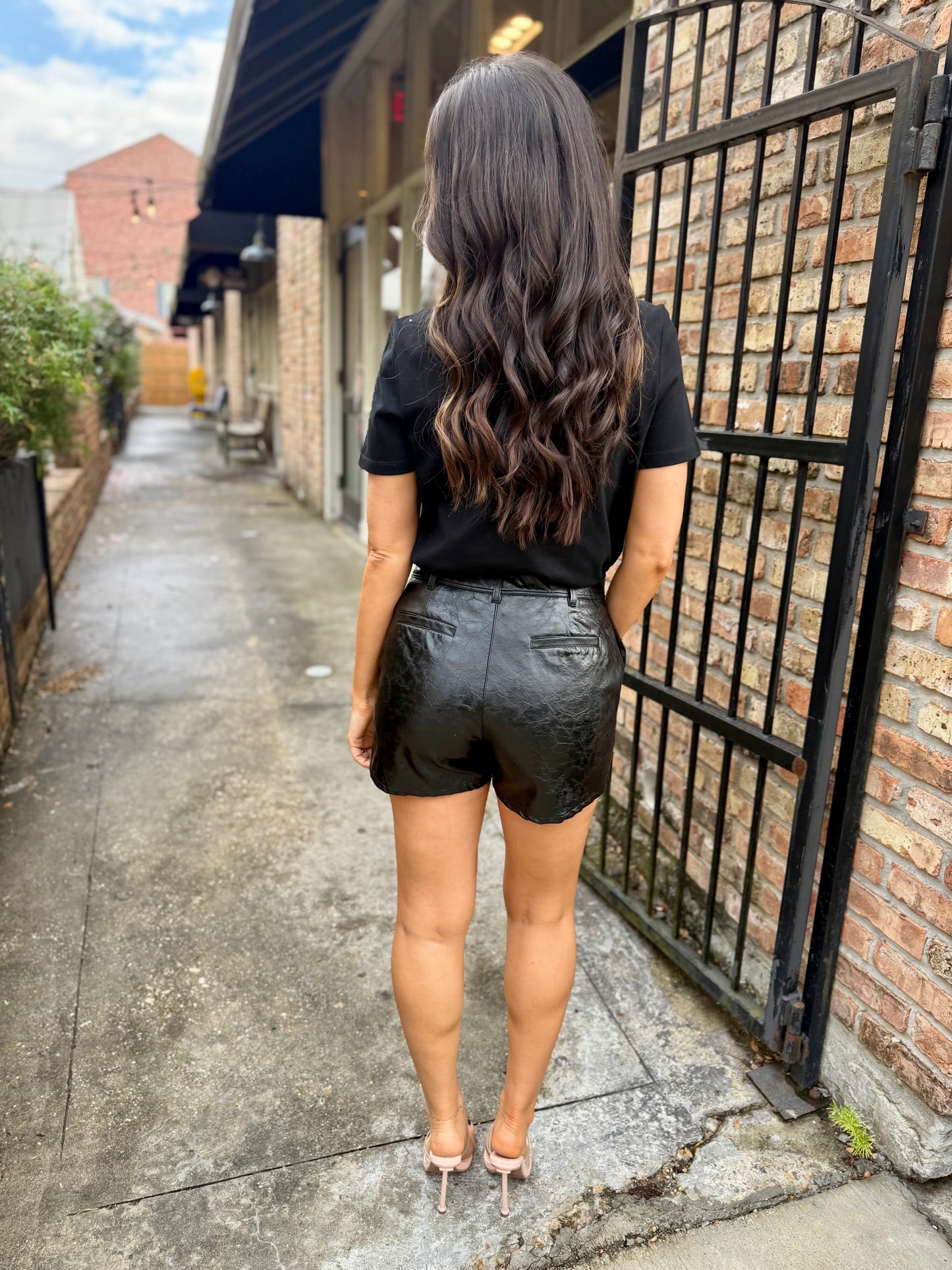 Rhinestone Bow Tee- Black